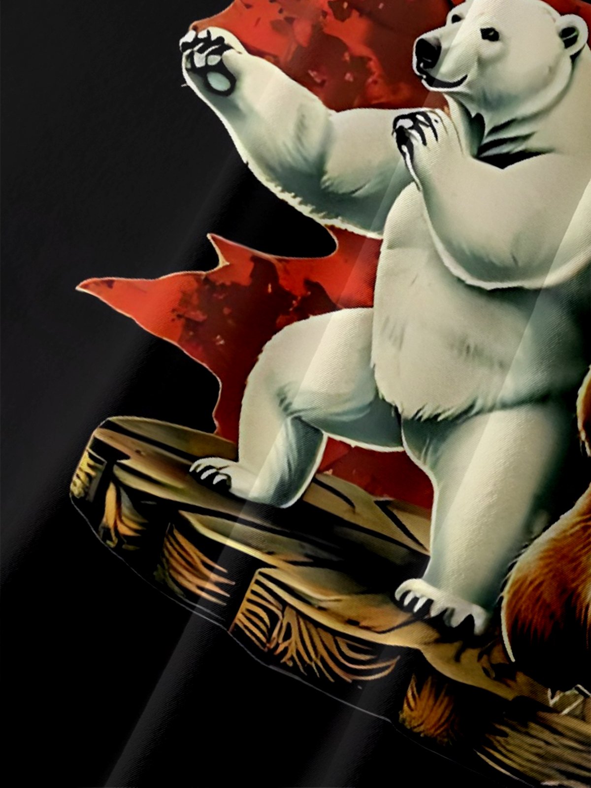 Moisture-Wicking Canadian Culture Beaver Moose Maple Leaf Chest Pocket Hawaiian Shirt