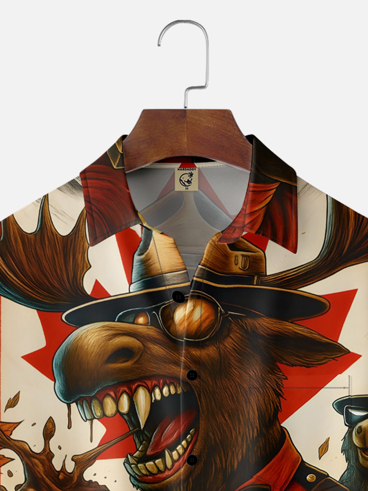 Moisture-wicking Canadian Elk Maple Leaf Beaver Chest Pocket Casual Shirt
