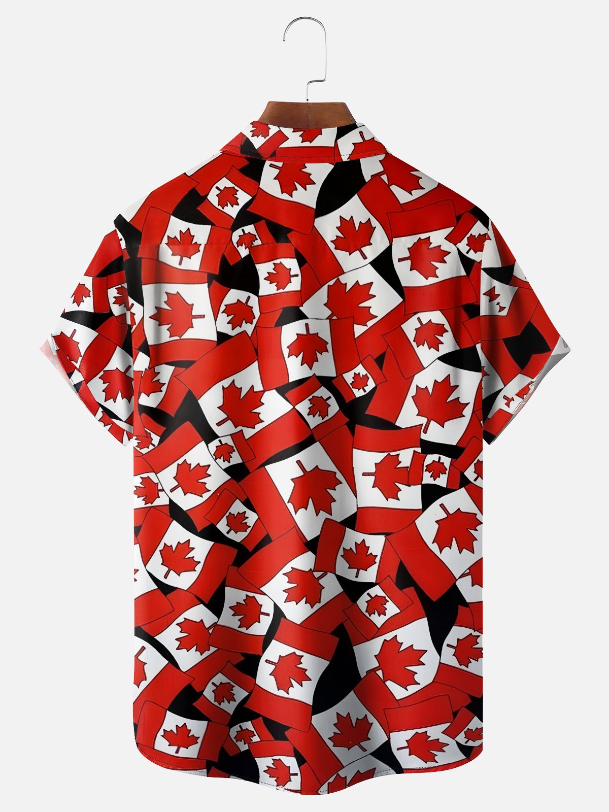 Moisture Wicking Canadian Culture Flag Chest Pocket Hawaiian Shirt