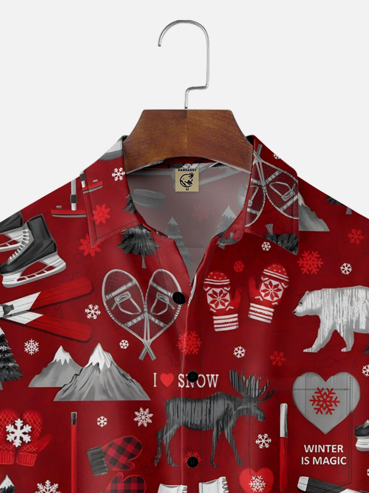Moisture Wicking Canadian Culture Christmas Snowflake Maple Leaf Animal Chest Pocket Hawaiian Shirt