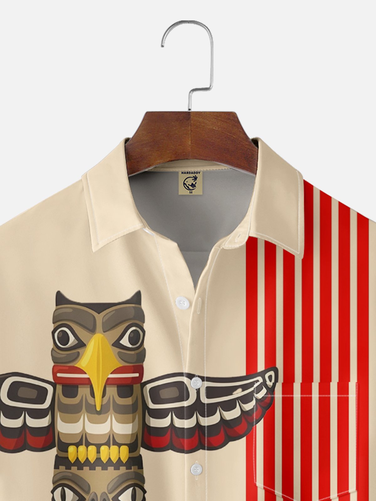 Moisture-wicking Canada Pacific Totem Fun Art Chest Pocket Bowling Shirt