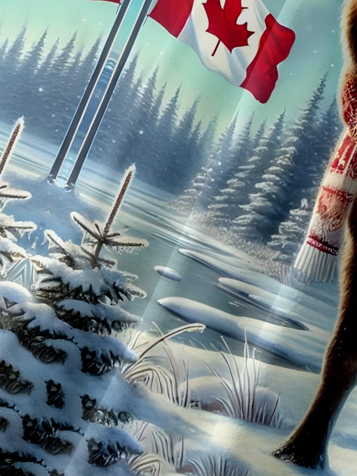 Moisture Wicking Canadian Culture Flag Elk Chest Pocket Hawaiian Shirt
