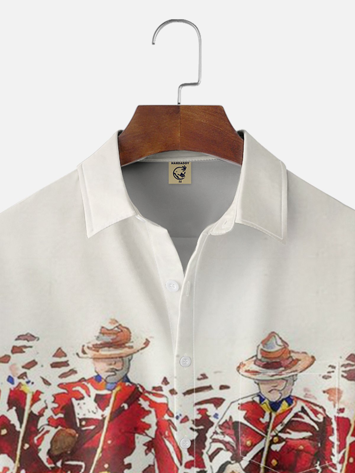 Moisture-wicking Canada Royal Canadian Mounted Police Art Painting Chest Pocket Casual Shirt