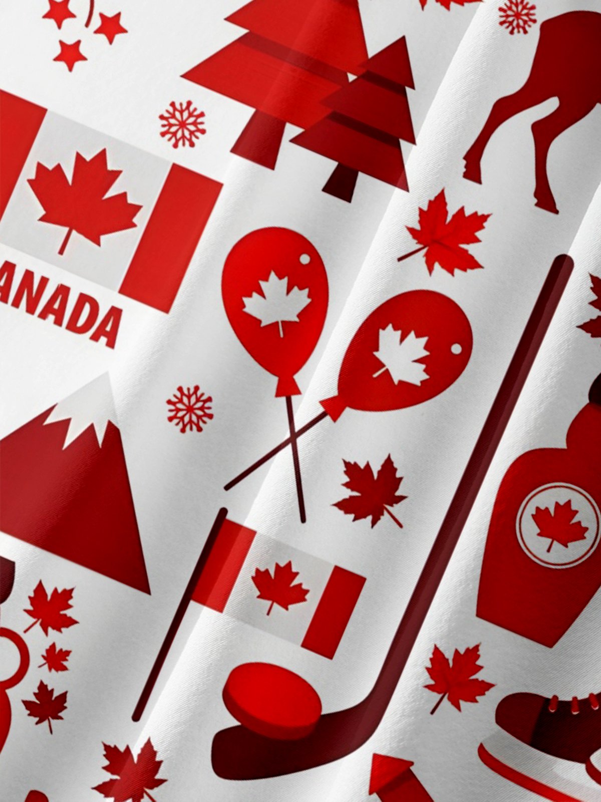 Moisture Wicking Canadian Culture Maple Leaf Animal Chest Pocket Hawaiian Shirt