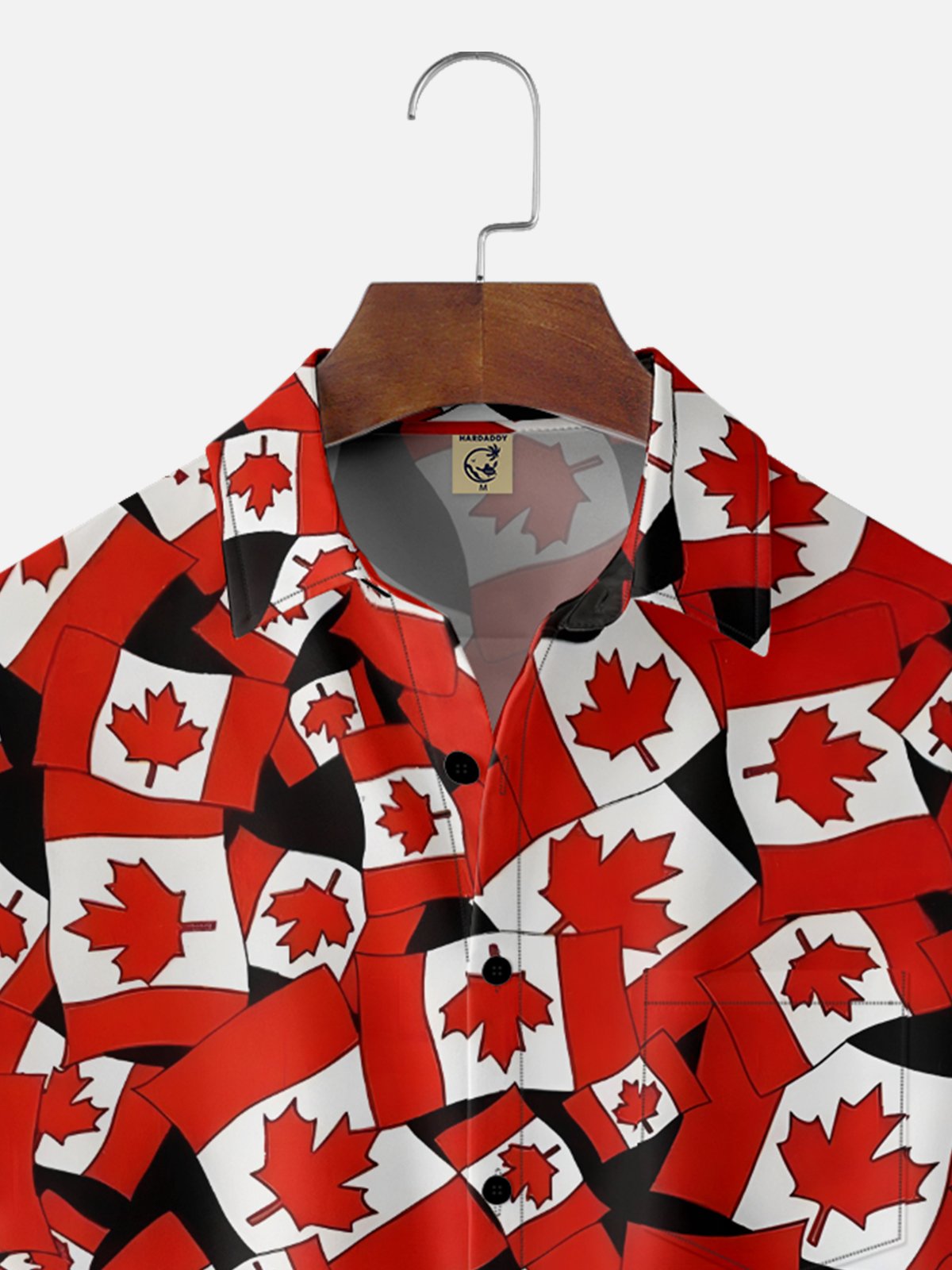 Moisture Wicking Canadian Culture Flag Chest Pocket Hawaiian Shirt