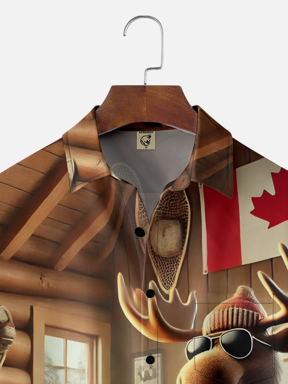 Moisture-wicking Canadian Elk Maple Leaf Chest Pocket Casual Shirt