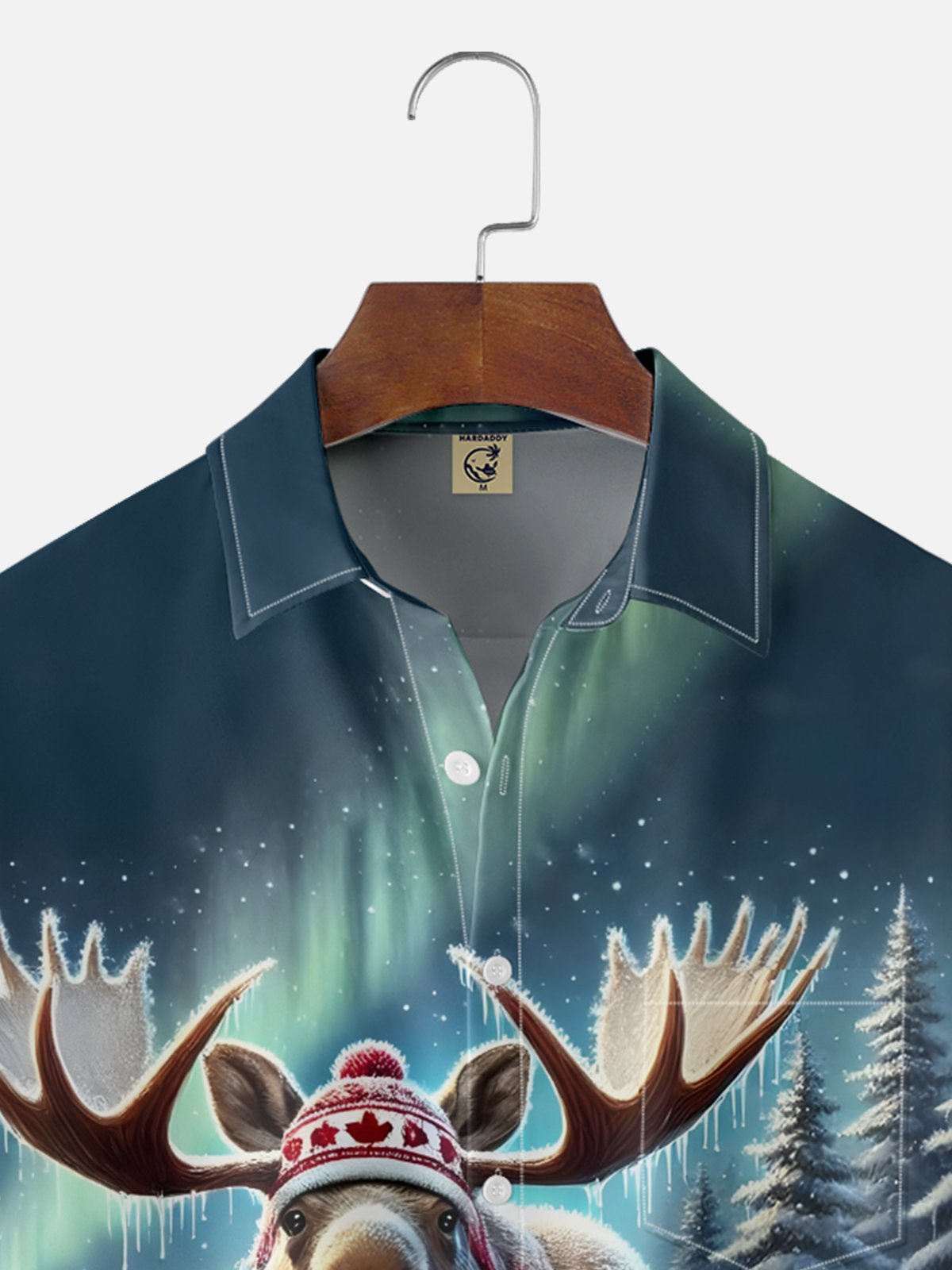 Moisture Wicking Canadian Culture Flag Elk Chest Pocket Hawaiian Shirt