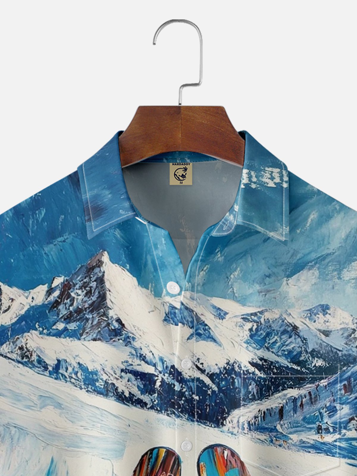 Moisture-wicking Canada Ski Season Fun Art Chest Pocket Casual Shirt
