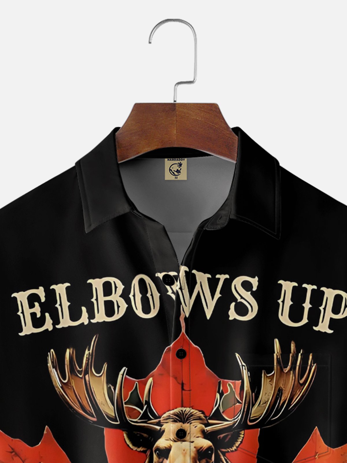 Moisture-Wicking Canadian Culture Beaver Moose Maple Leaf Chest Pocket Hawaiian Shirt