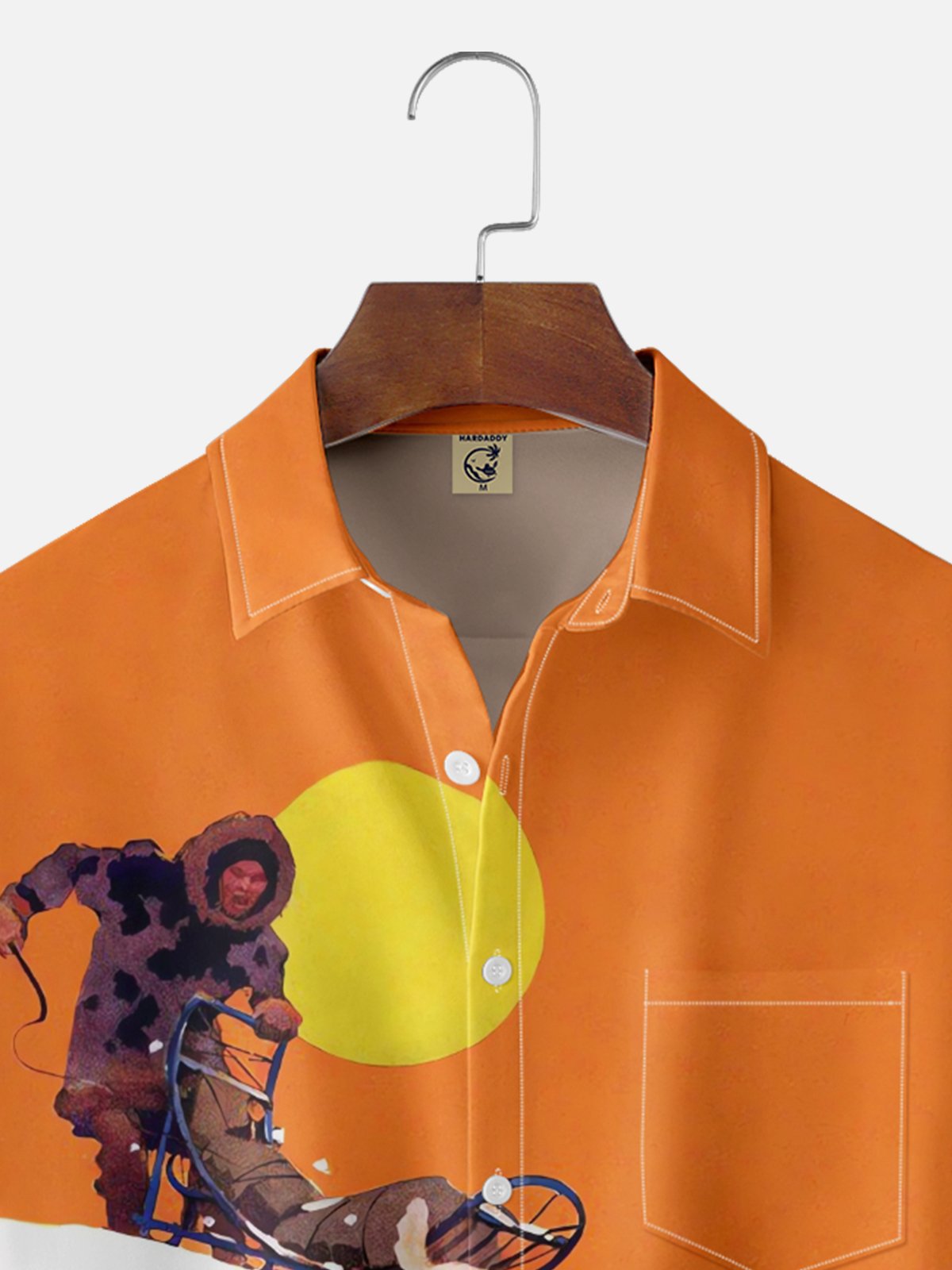 Moisture-wicking Canada Sled Dog Art Chest Pocket Casual Shirt