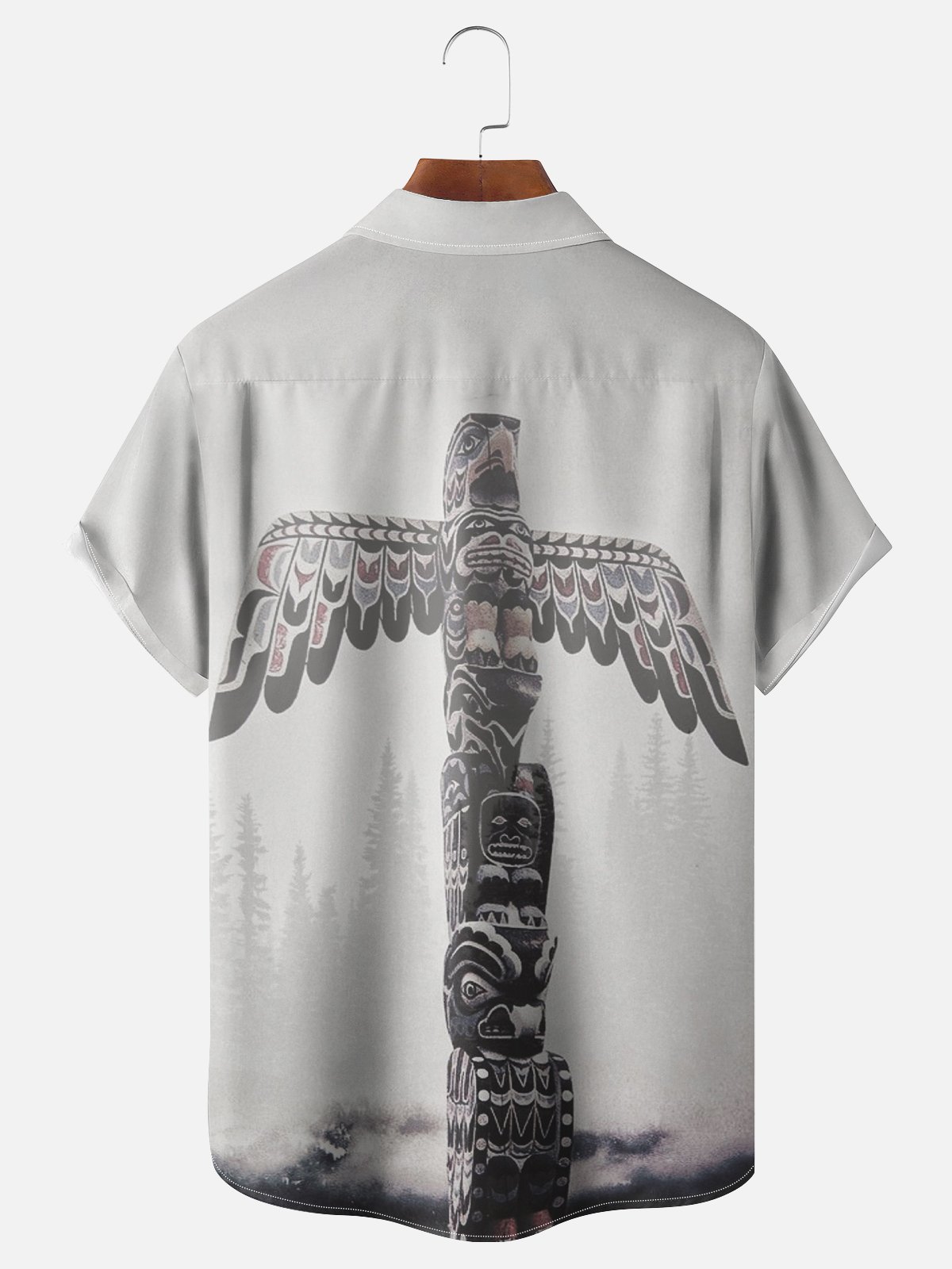 Moisture-wicking Canada Pacific Totem Fun Art Chest Pocket Casual Shirt