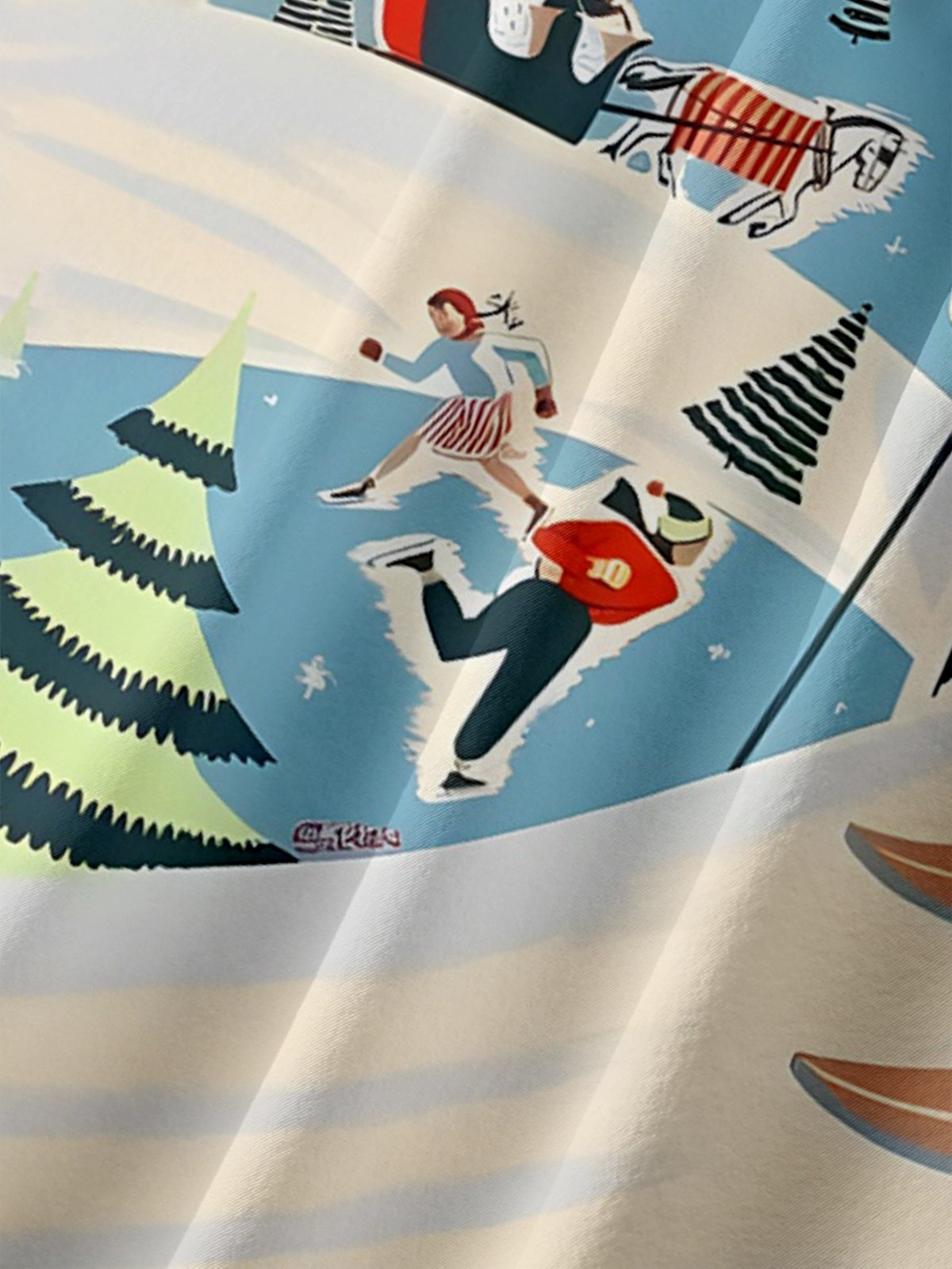 Moisture-wicking Canada Ski Season Vintage Art Chest Pocket Casual Shirt