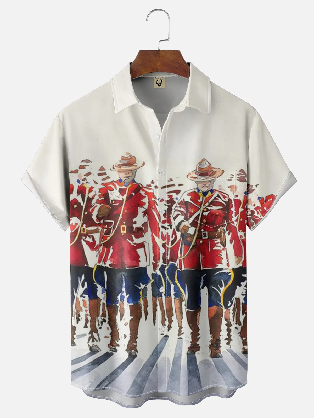 Moisture-wicking Canada Royal Canadian Mounted Police Art Painting Chest Pocket Casual Shirt