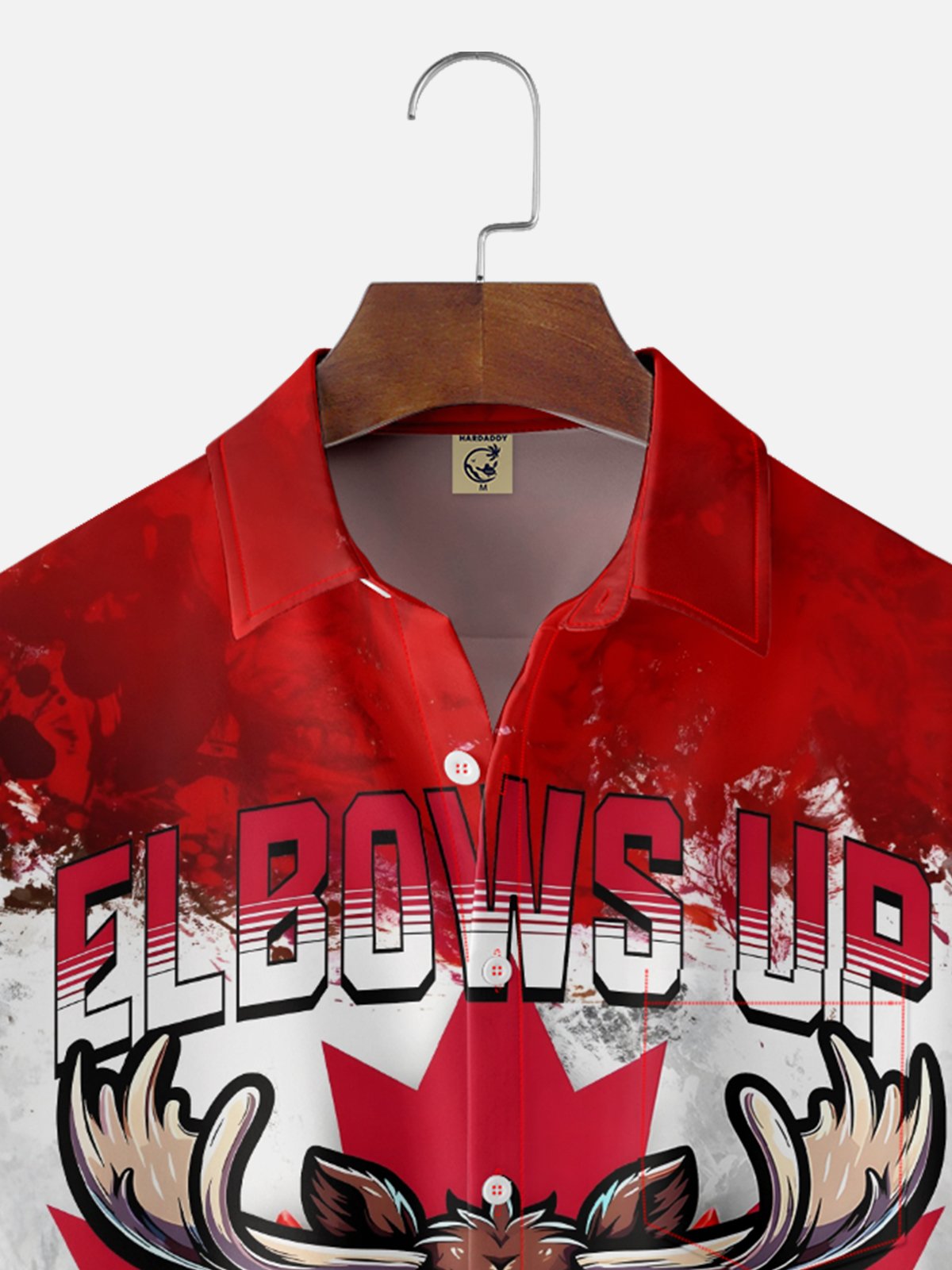 Moisture-wicking Canada Reindeer Elbows Up Chest Pocket Casual Shirt
