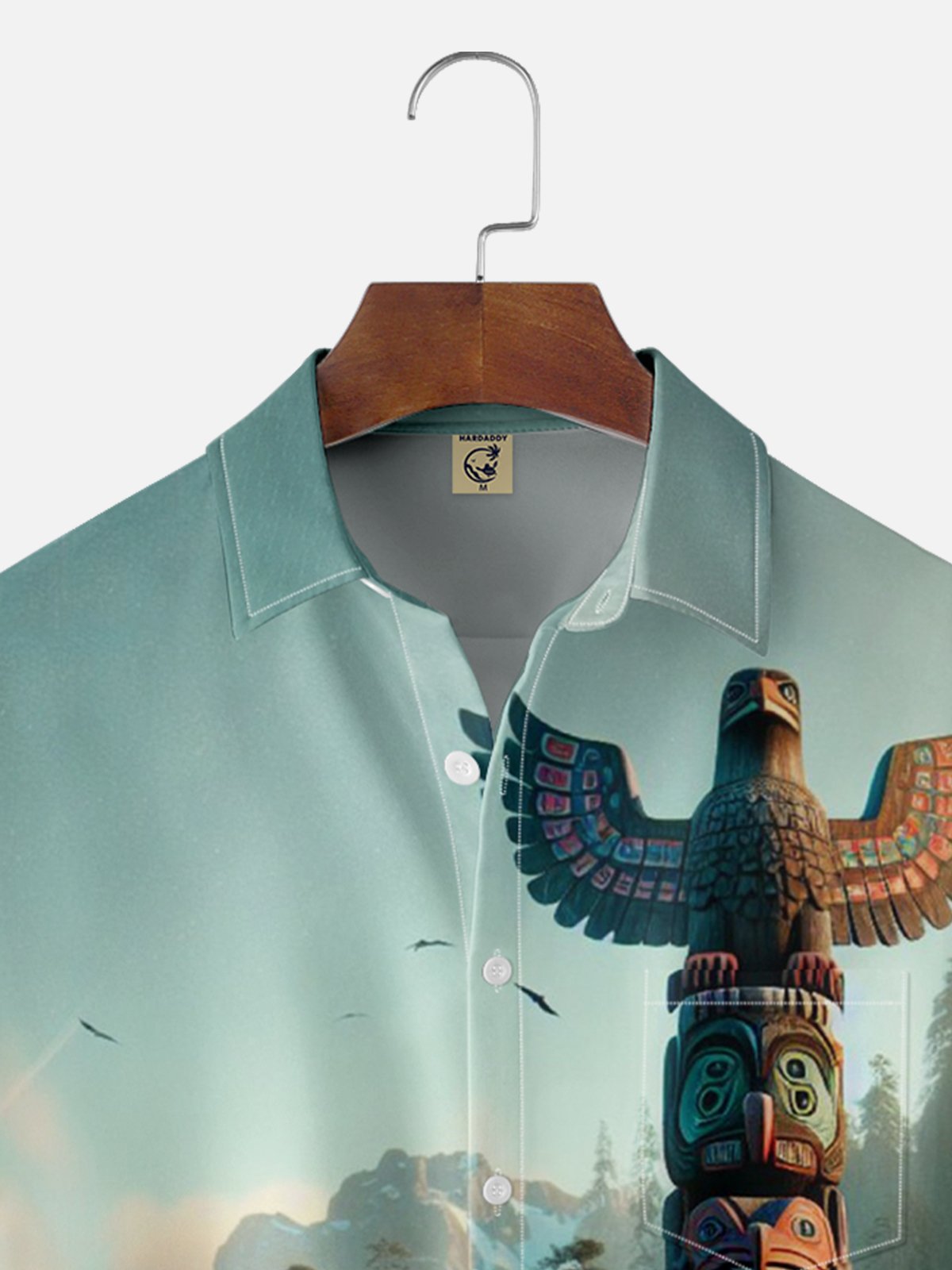 Moisture-wicking Canada Pacific Totem Art Chest Pocket Casual Shirt