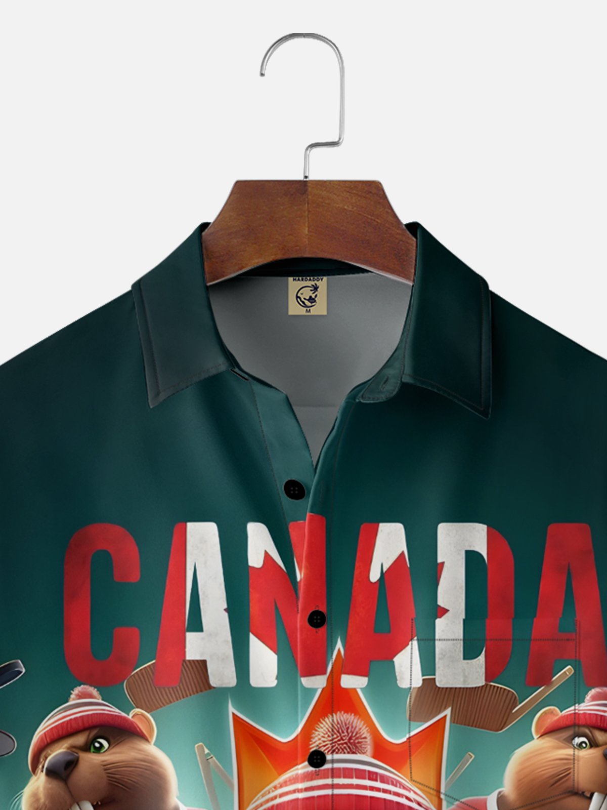 Moisture-wicking Canadian Beaver Maple Leaf Chest Pocket Casual Shirt