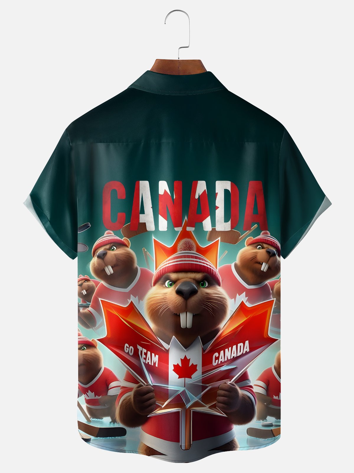 Moisture-wicking Canadian Beaver Maple Leaf Chest Pocket Casual Shirt