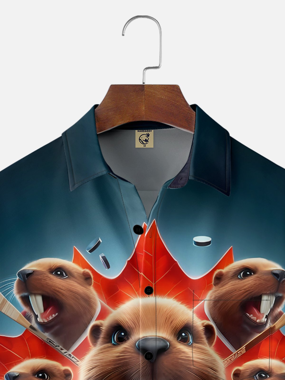 Moisture-wicking Canadian Beaver Maple Leaf Chest Pocket Casual Shirt