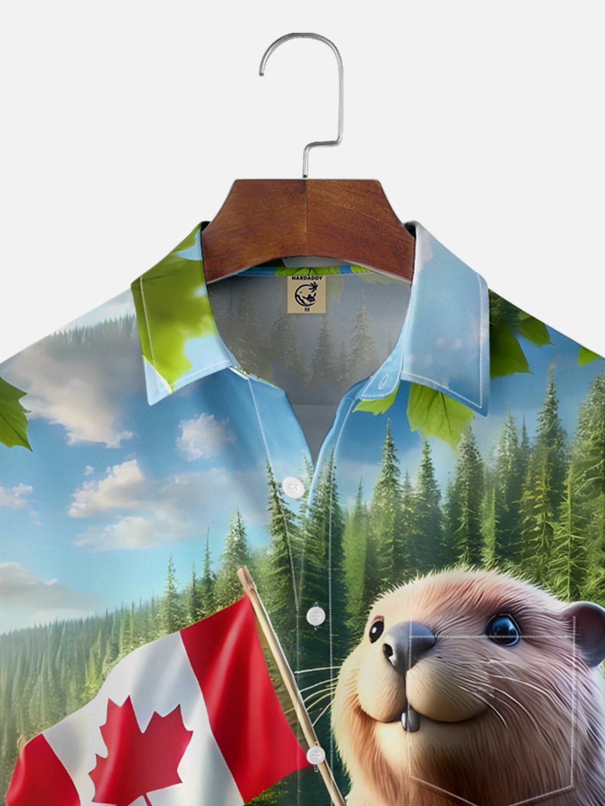 Moisture-wicking Canadian Beaver Maple Leaf Chest Pocket Casual Shirt