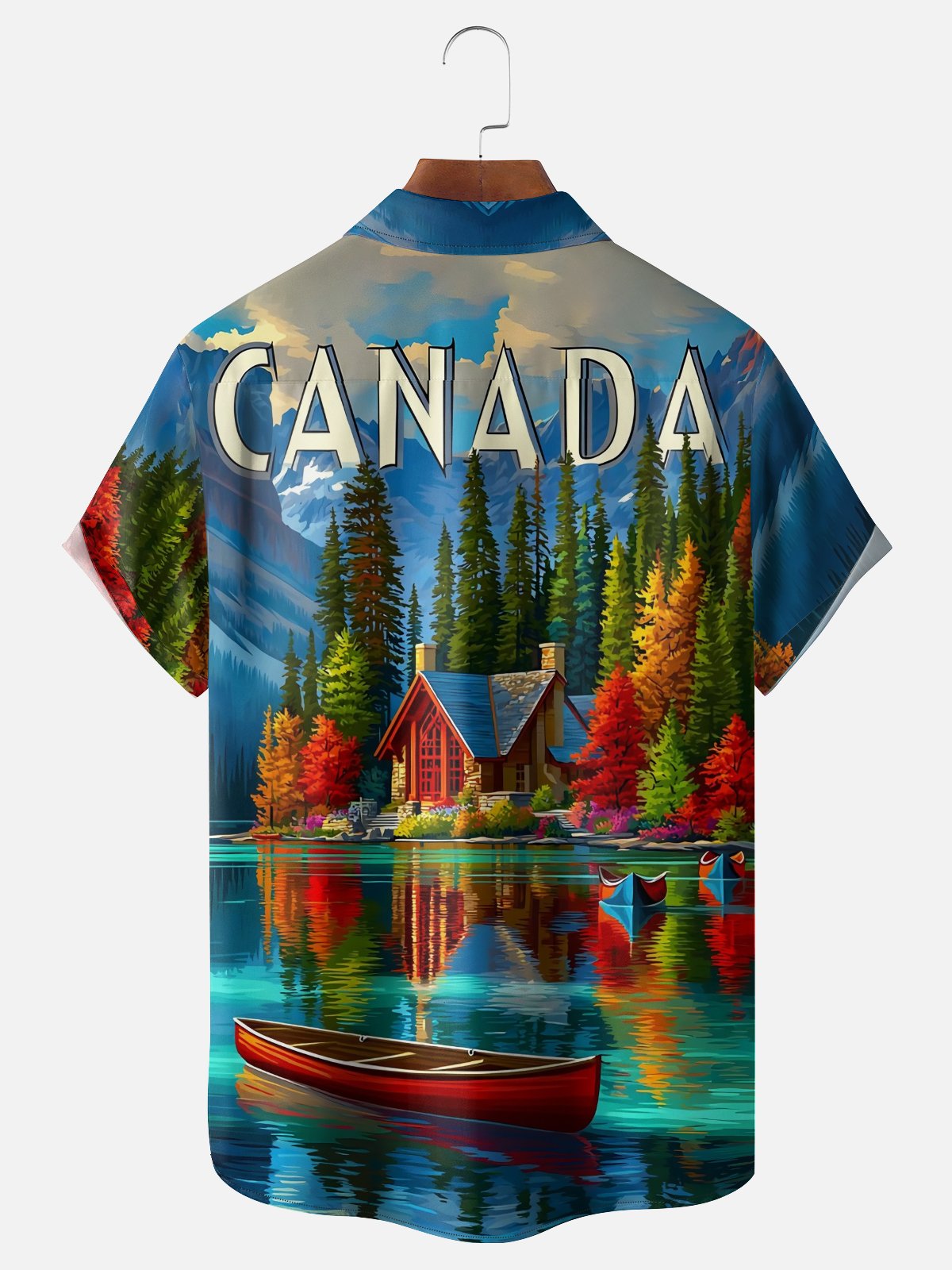 Moisture-wicking Canadian Maple Leaf Chest Pocket Casual Shirt