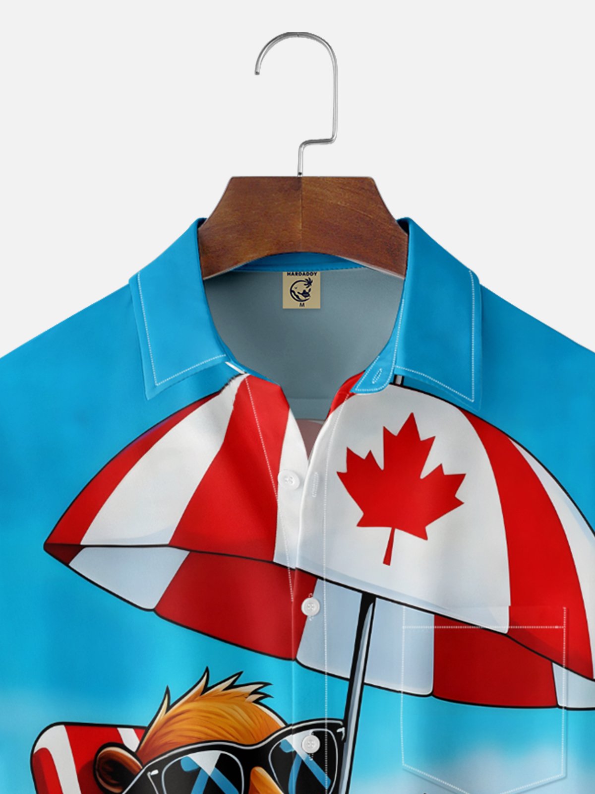 Moisture Wicking Canadian Culture Funny Beaver Chest Pocket Hawaiian Shirt