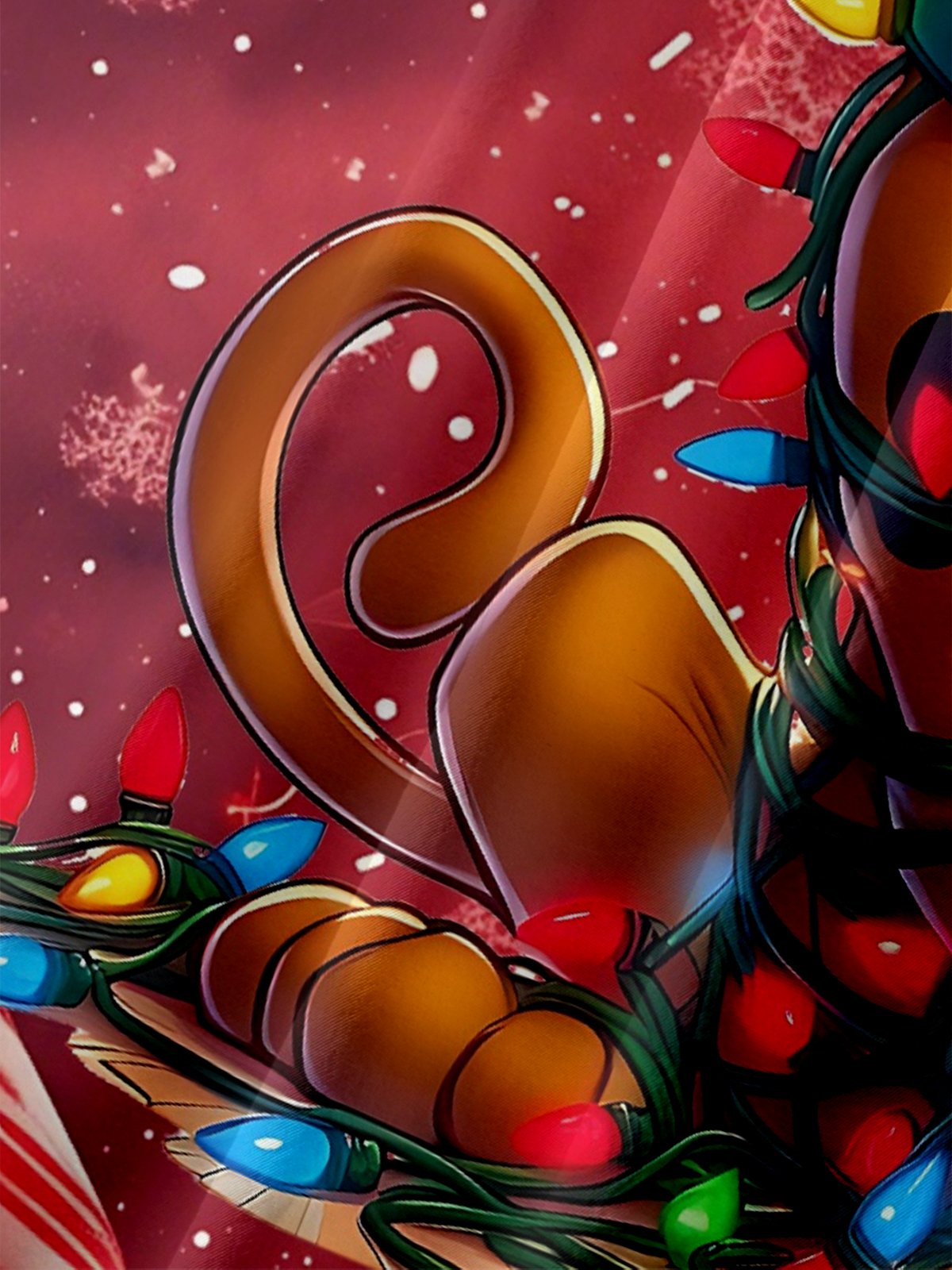 Moisture-wicking Christmas Dog Art Fun Chest Pocket Casual Shirt