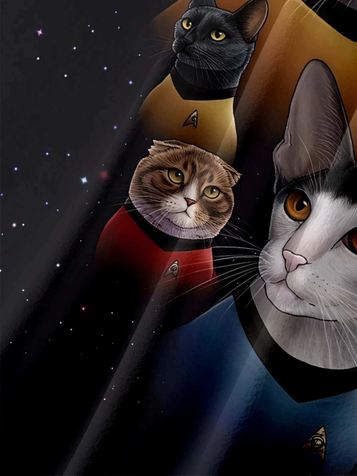 Moisture-wicking Star Universe Cat Chest Pocket Casual Shirt