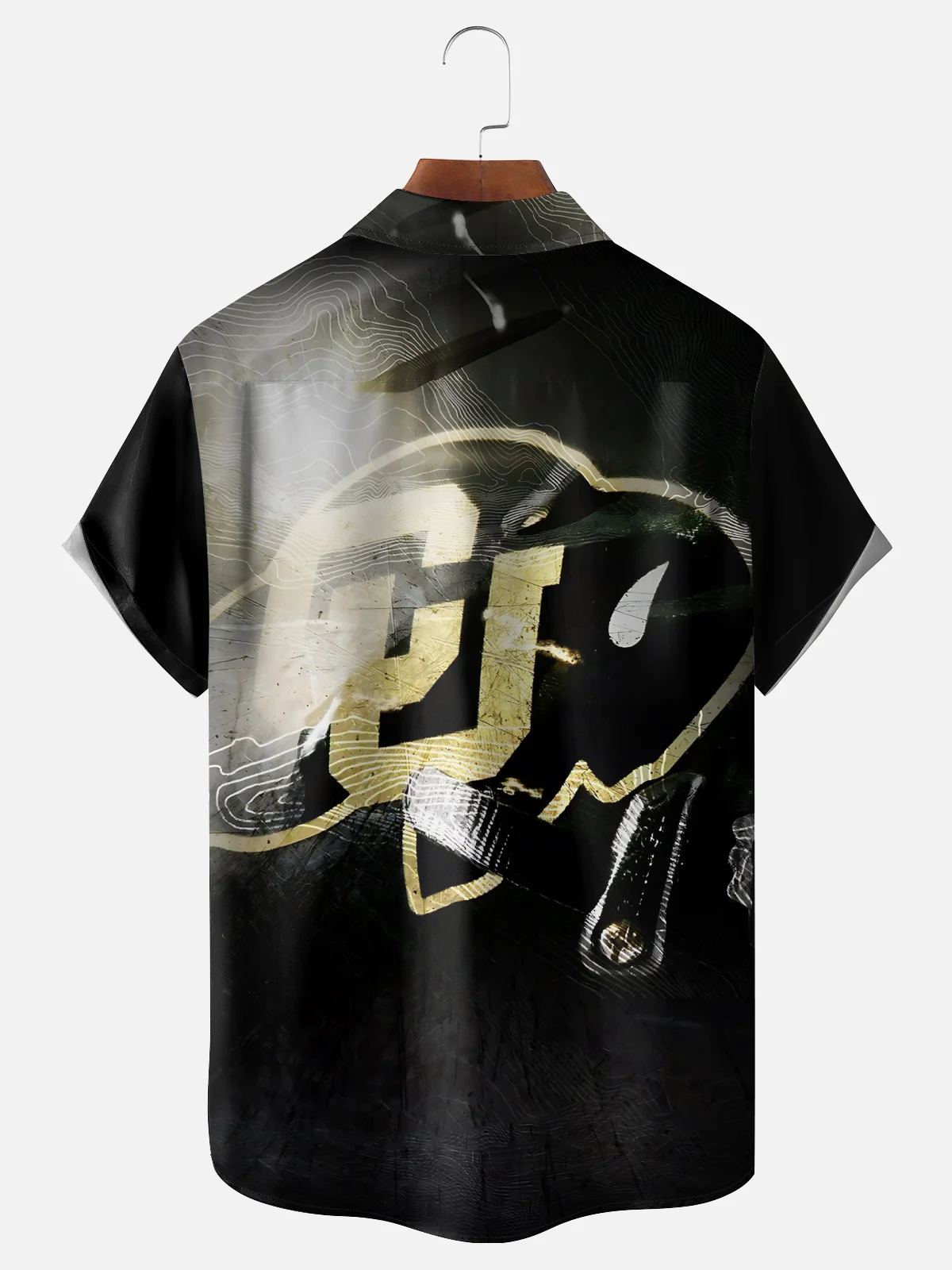 Moisture-wicking American Football Colorado Art Bison Chest Pocket Casual Shirt