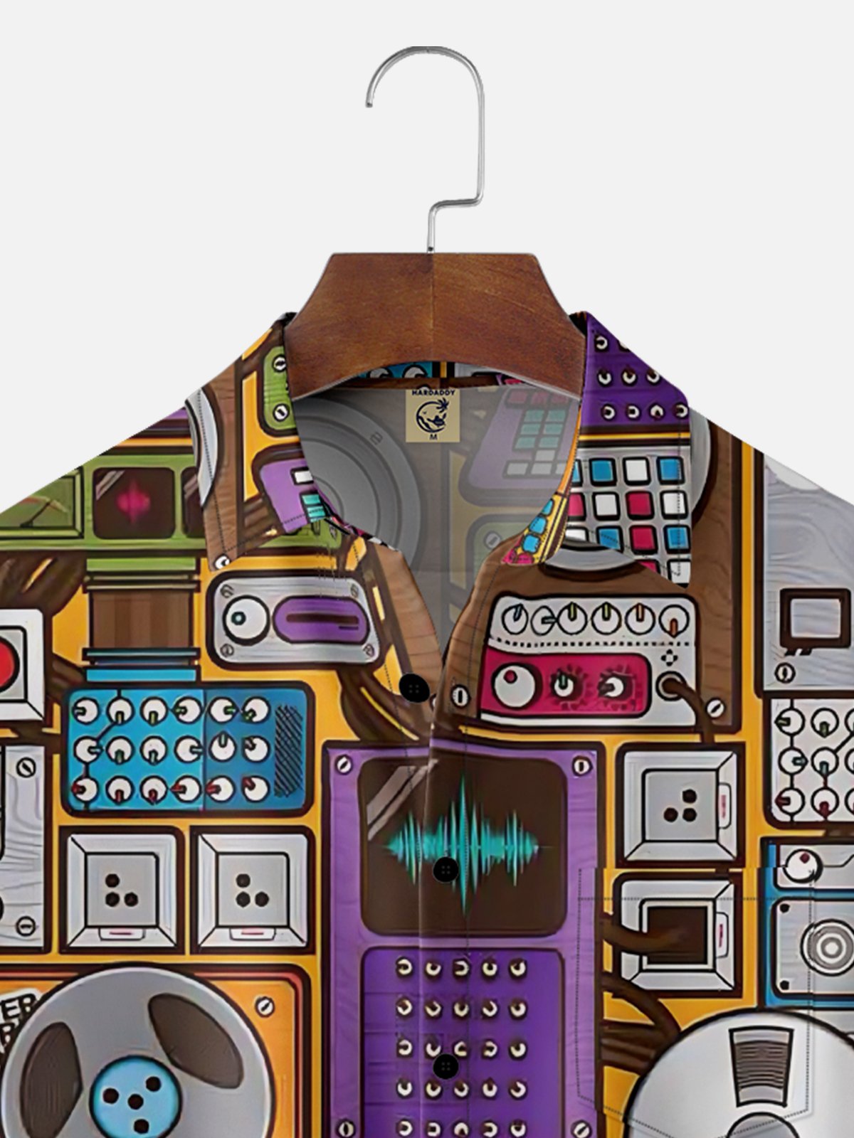 Moisture-wicking Music Festival Electronic Synth Music Art Rock Chest Pocket Casual Shirt