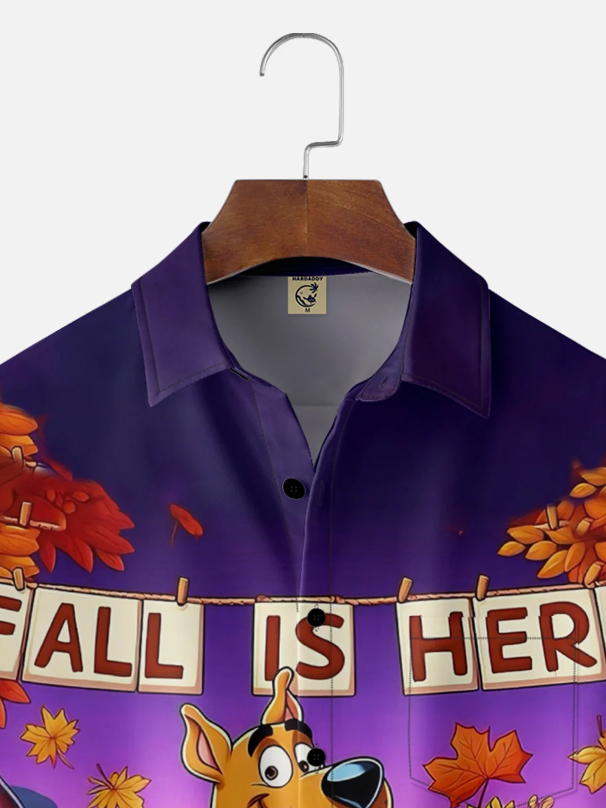 Moisture-wicking Thanksgiving Fall Harvest Dog Pumpkin Chest Pocket Casual Shirt