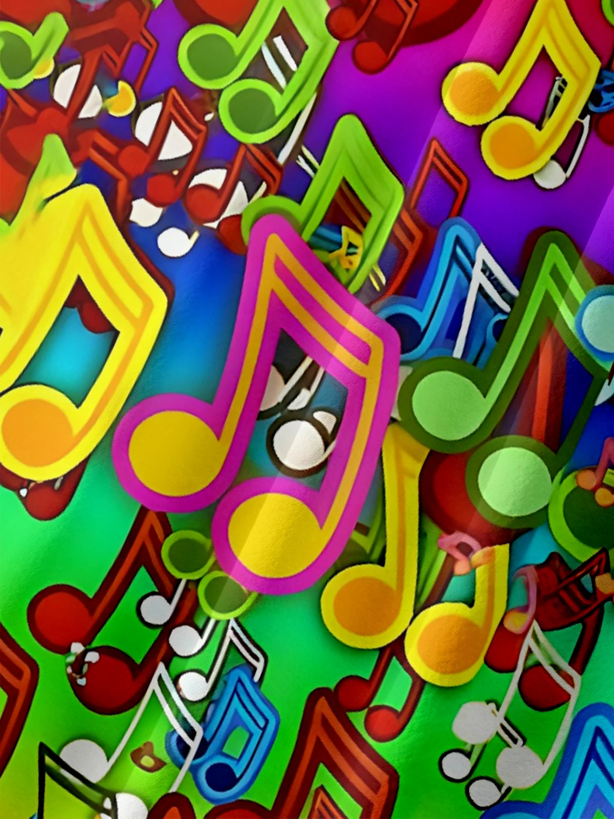 Moisture Wicking Gradient Music Chest Pocket Hawaiian Shirt