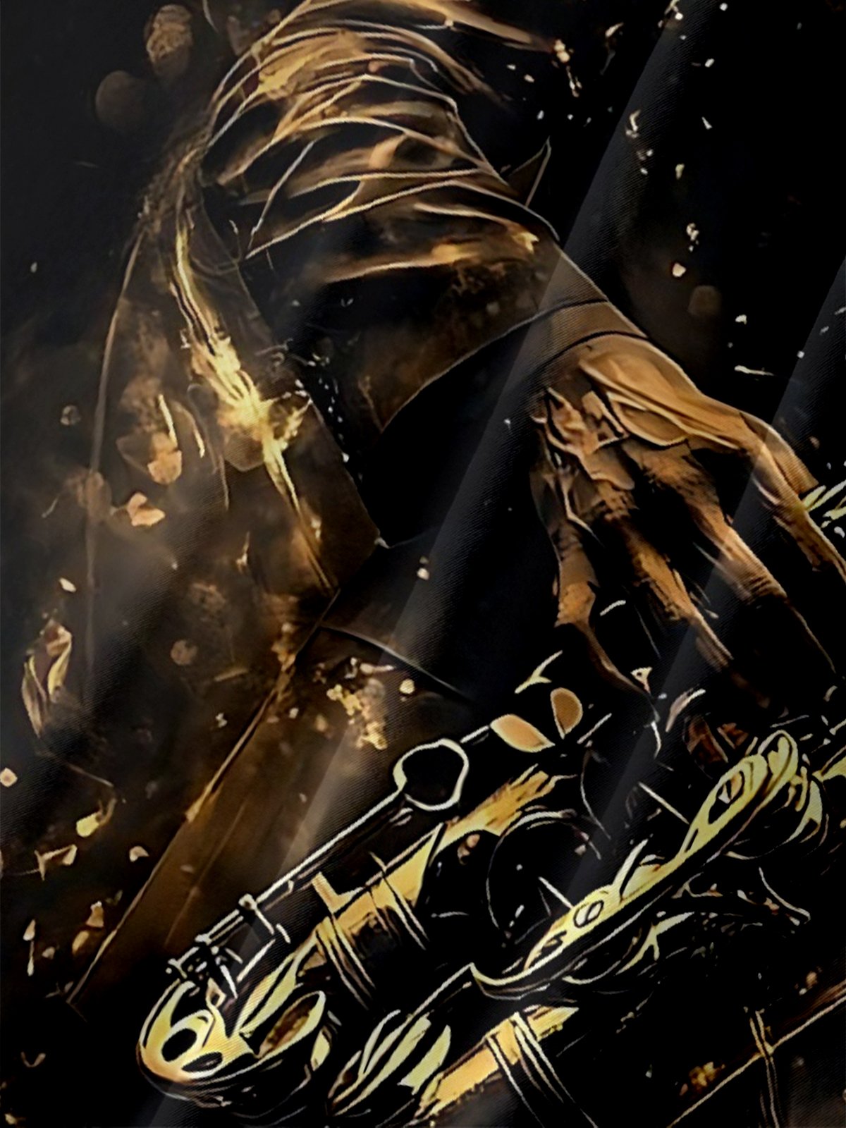 Moisture-wicking Music Festival Jazz Art Blues Chest Pocket Casual Shirt