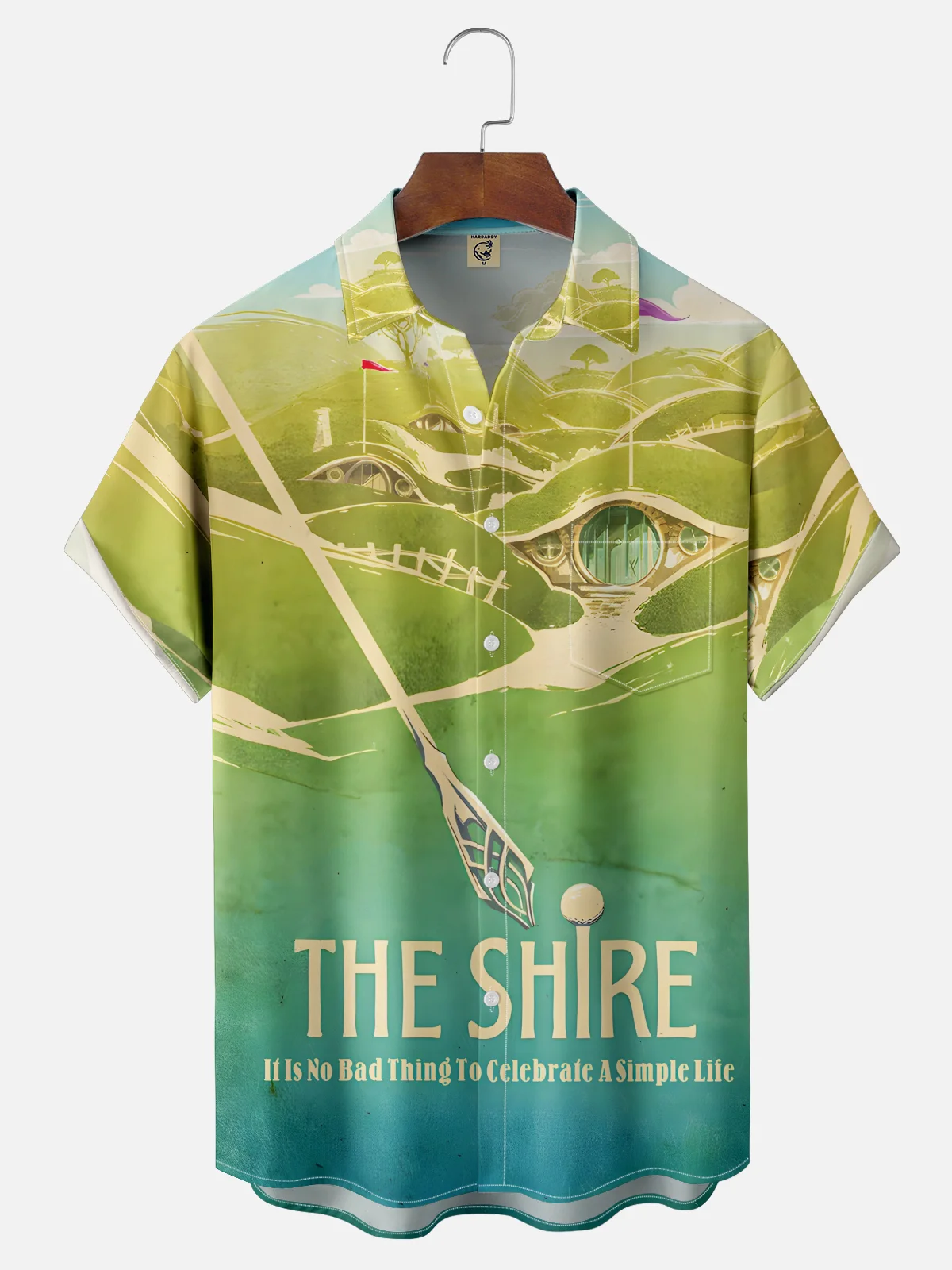 Moisture-wicking The Shire Home Middle Earth Wizard Journey Chest Pocket Casual Shirt
