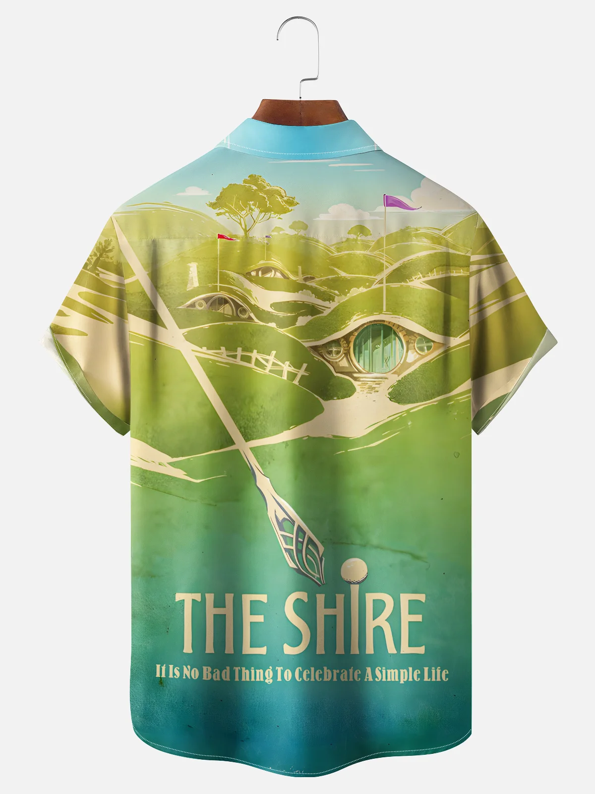 Moisture-wicking The Shire Home Middle Earth Wizard Journey Chest Pocket Casual Shirt