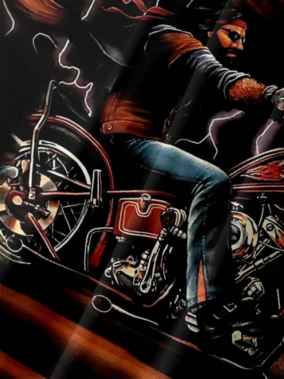 Moisture Wicking Ghost Rider Motorcycle Chest Pocket Hawaiian Shirt