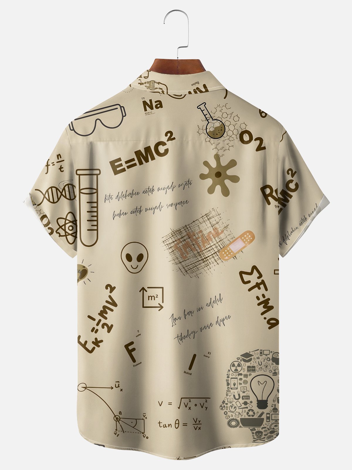 Moisture-wicking Artistic Chemical Symbols Formulas Chest Pocket Casual Shirt