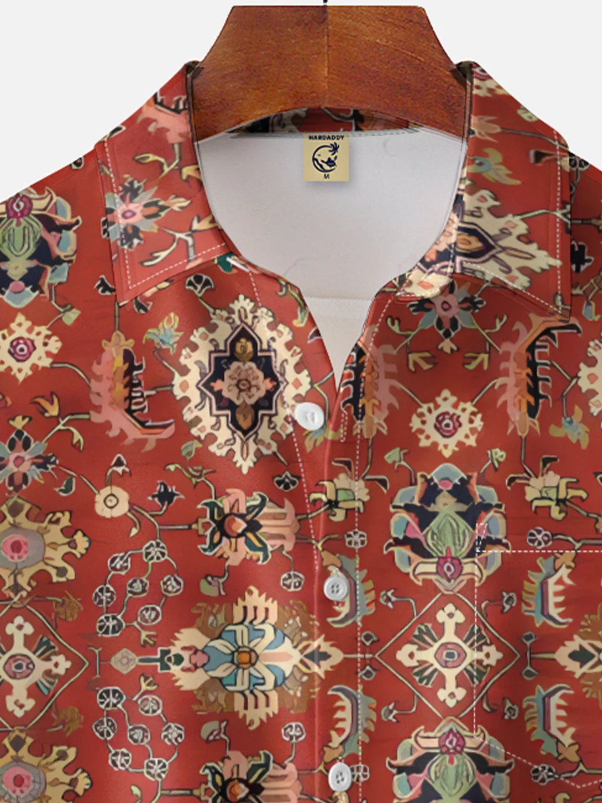 Moisture-wicking Retro Ethnic Chest Pocket Casual Shirt