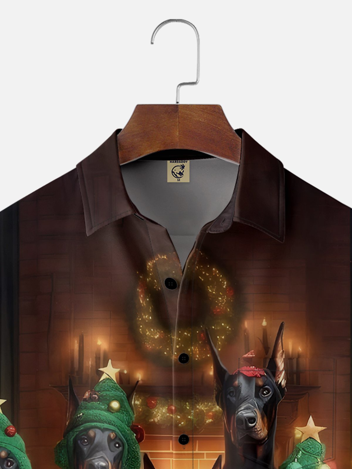 Moisture-wicking Christmas Dog Ugly Art Fun Chest Pocket Casual Shirt