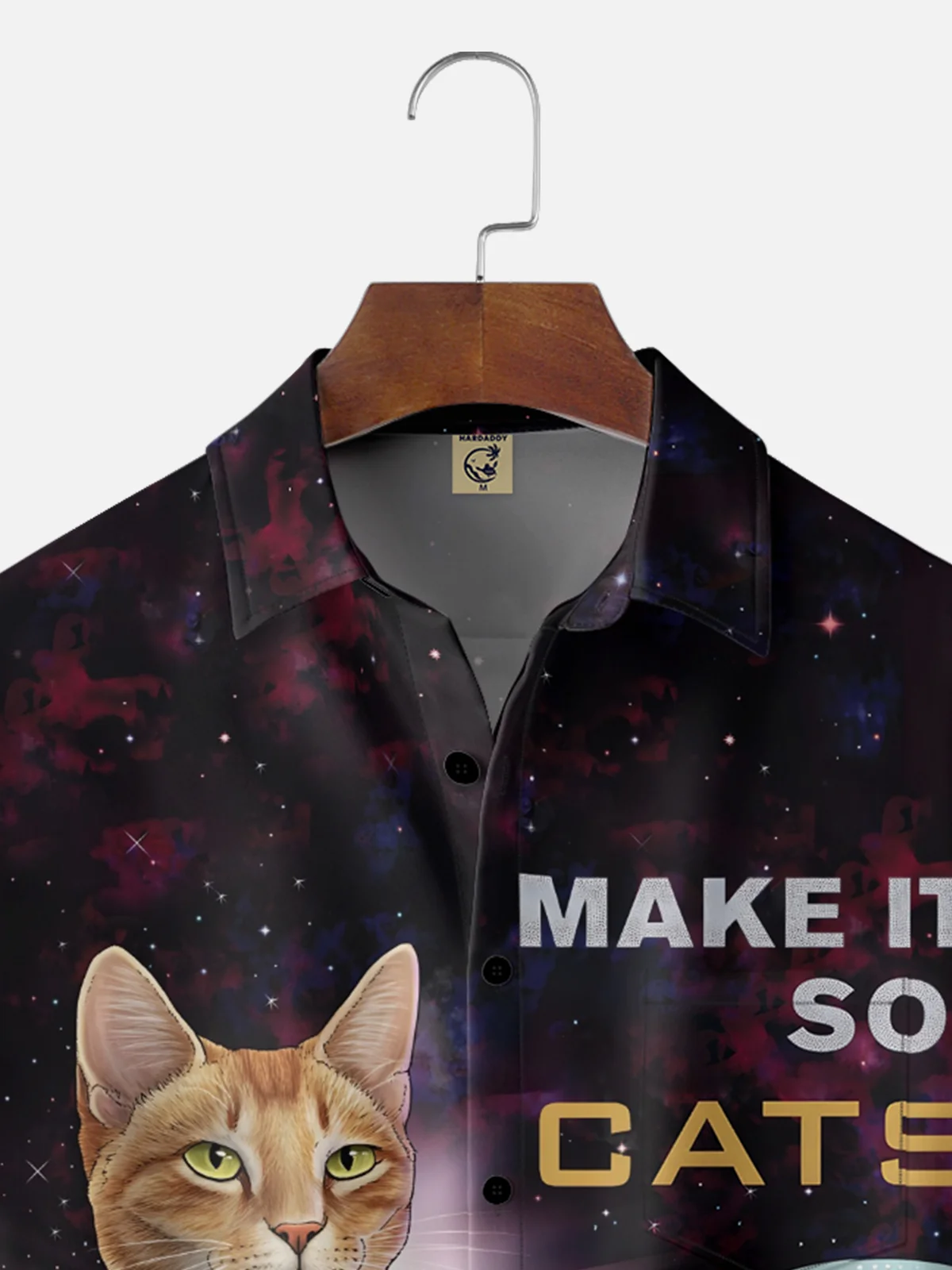 Moisture-wicking Star Universe Cat Chest Pocket Casual Shirt