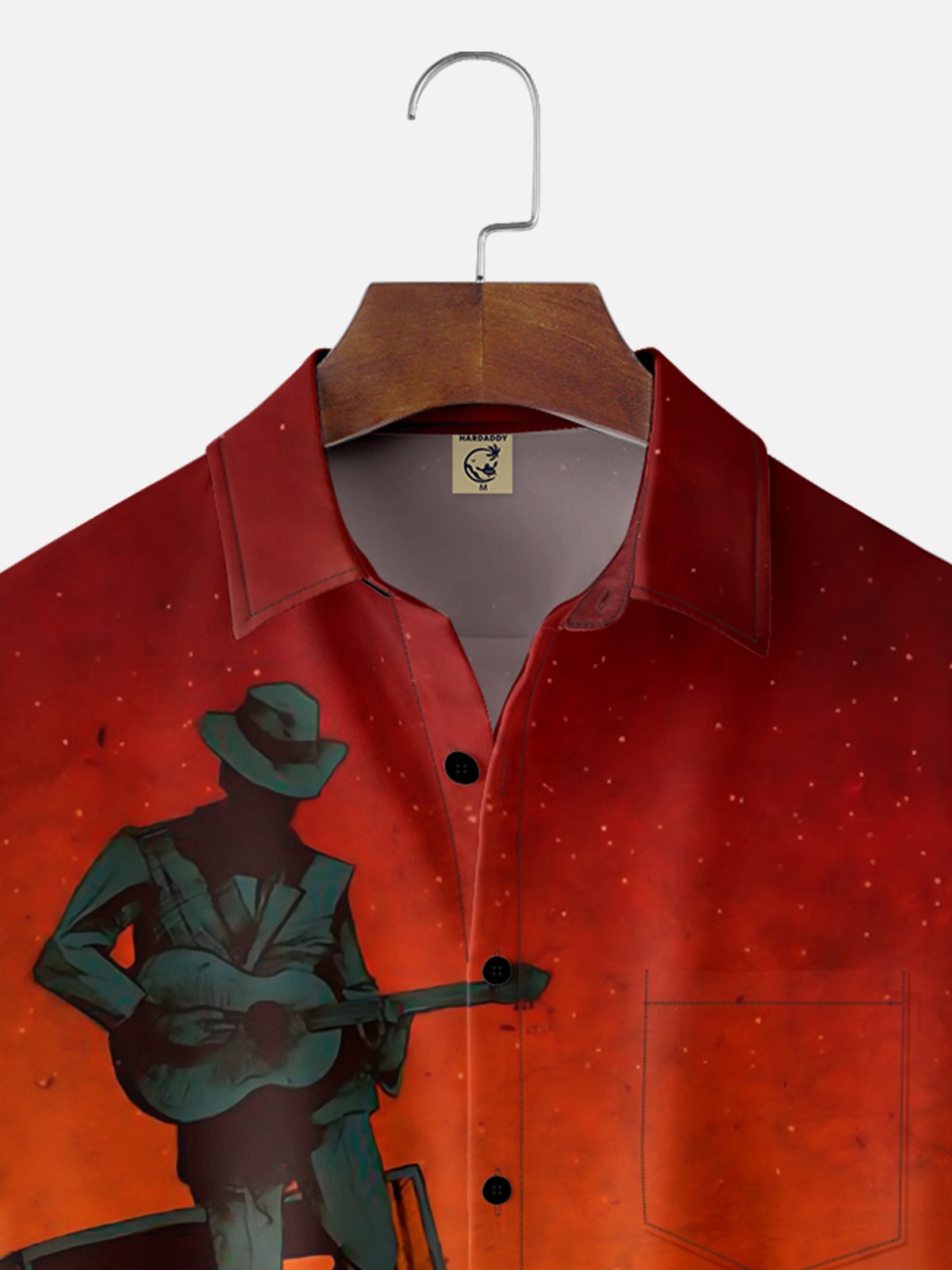 Moisture-wicking Music Festival Folk Art Country Folk Chest Pocket Casual Shirt