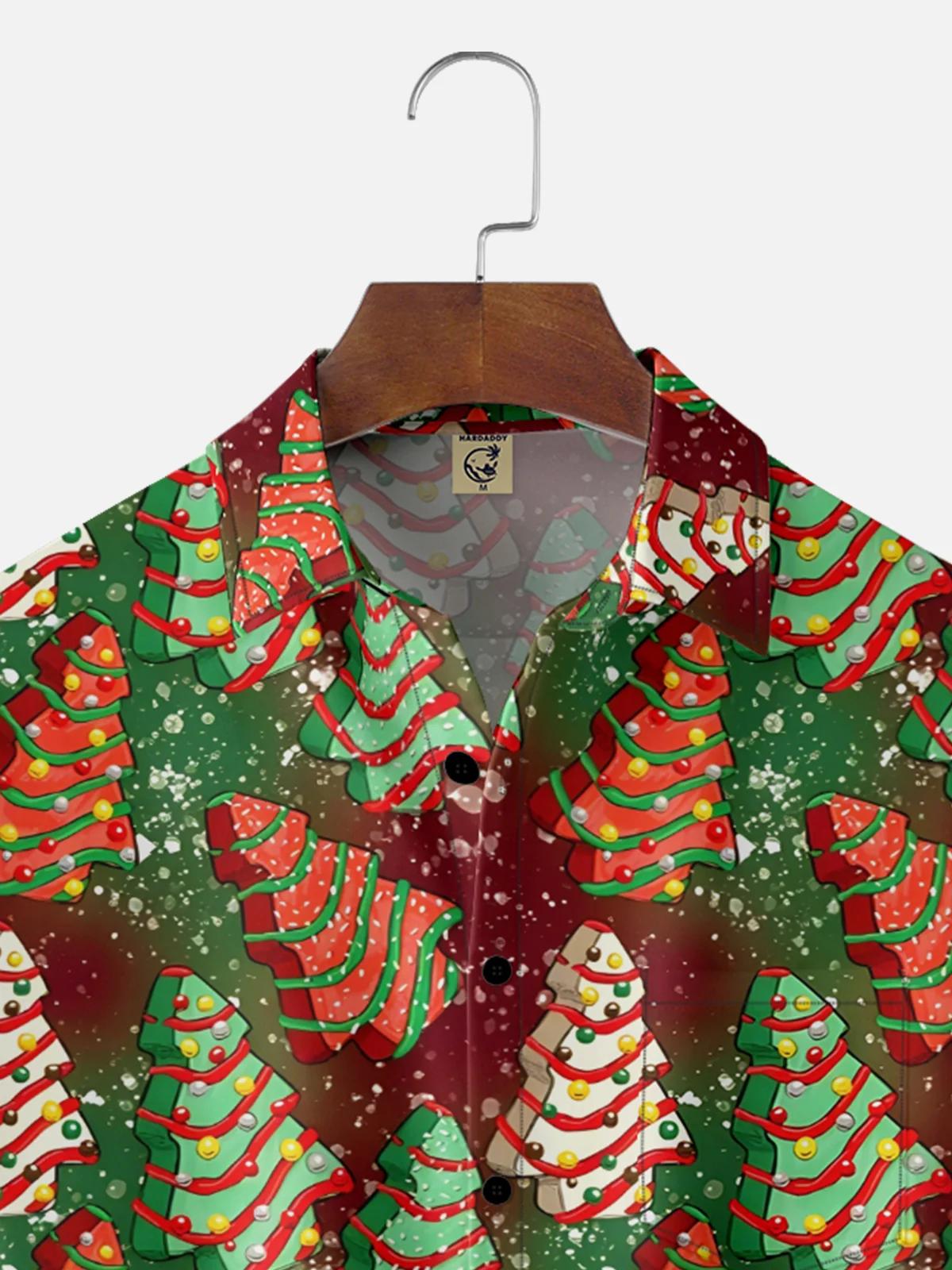 Moisture-wicking Christmas Tree Candy Chest Pocket Casual Shirt