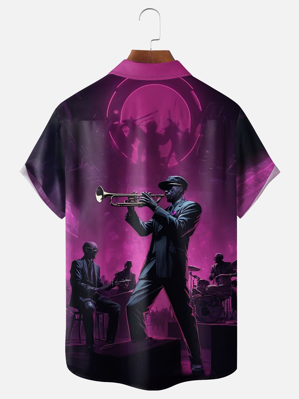 Moisture-wicking Music Festival Jazz Art Blues Chest Pocket Casual Shirt