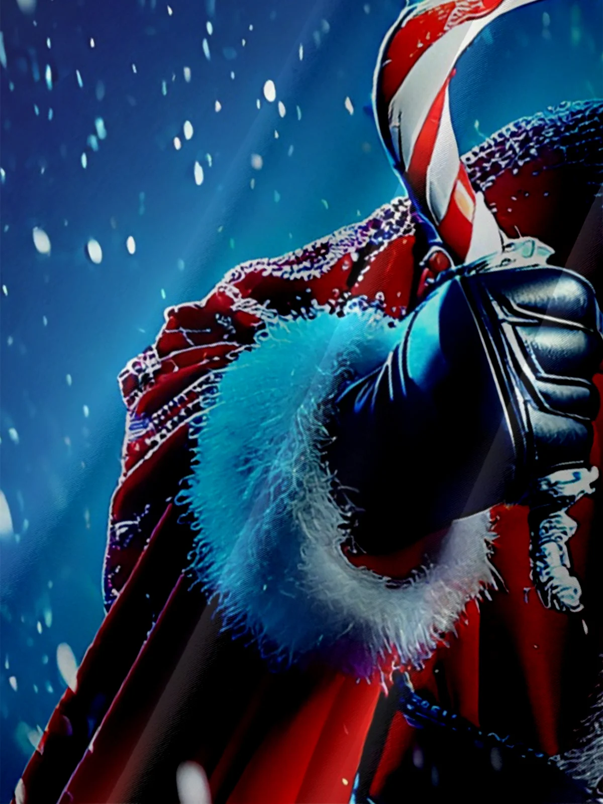 Moisture-wicking Christmas Candy Cane Mask Chest Pocket Casual Shirt