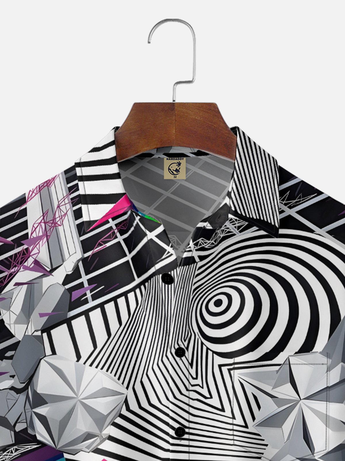 Moisture-wicking Retro Psychedelic Glitch Art Chest Pocket Casual Shirt