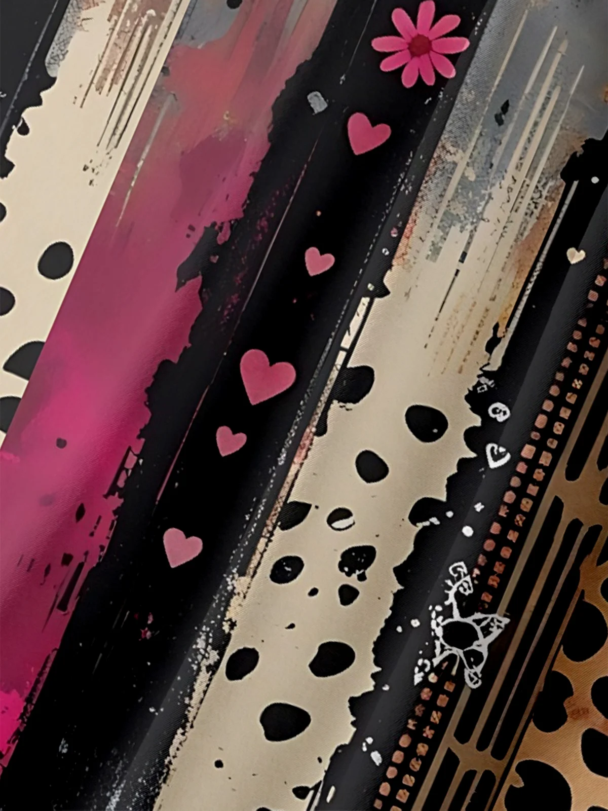 Moisture Wicking Striped Leopard Print Hawaiian Shirt with Chest Pocket