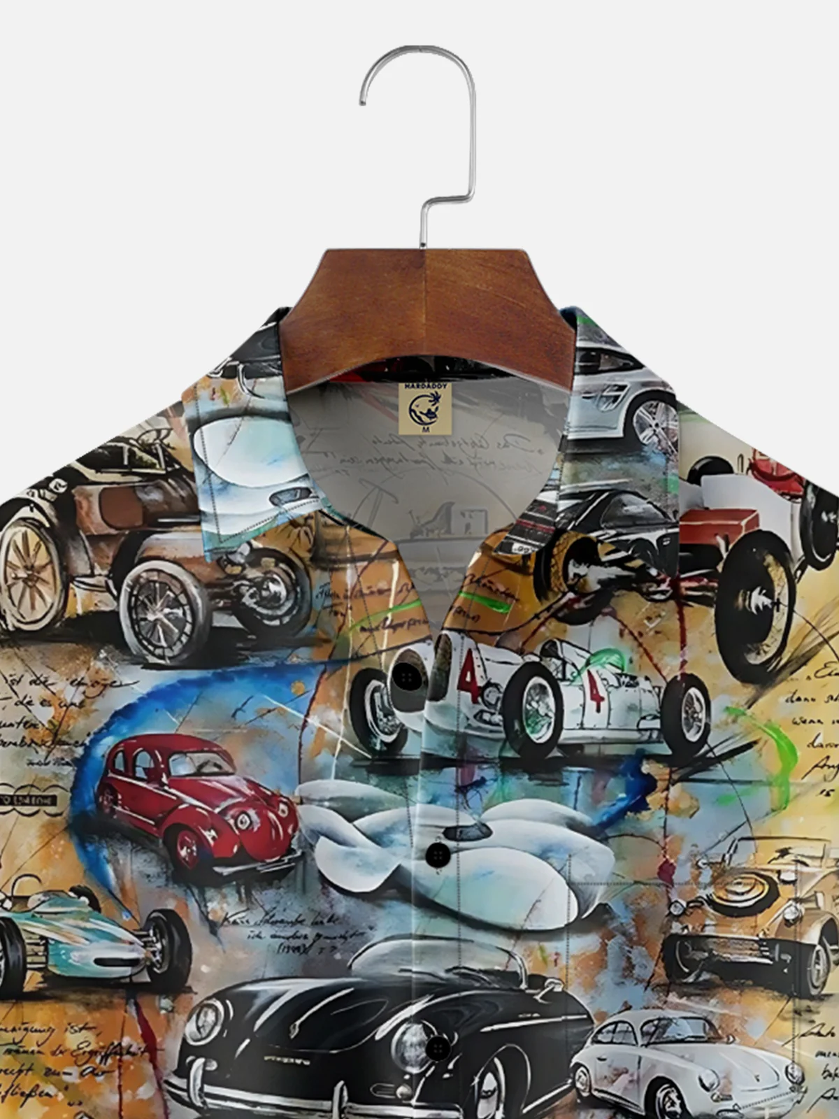Moisture Wicking Vintage Car Chest Pocket Hawaiian Shirt