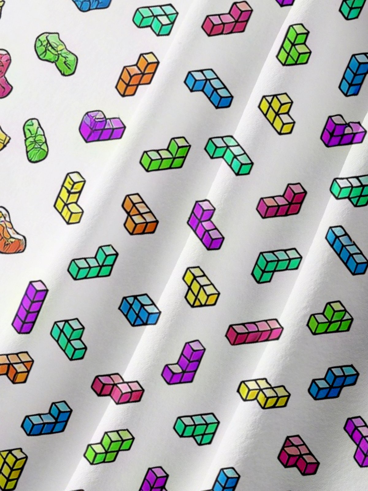 Moisture-wicking Retro Classic Game Blocks Chest Pocket Casual Shirt