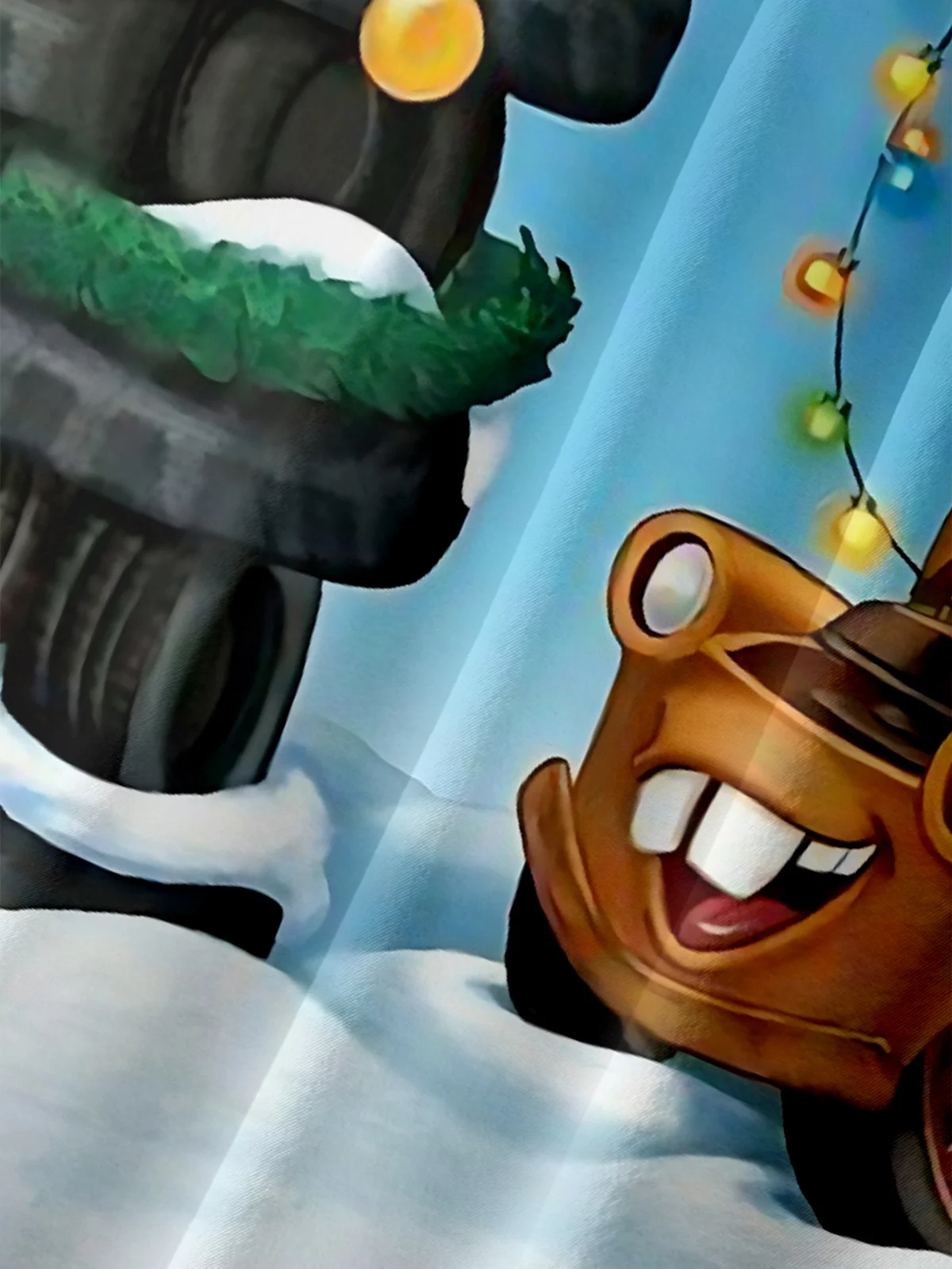 Moisture Wicking Christmas Mop Top Chest Pocket Hawaiian Shirt