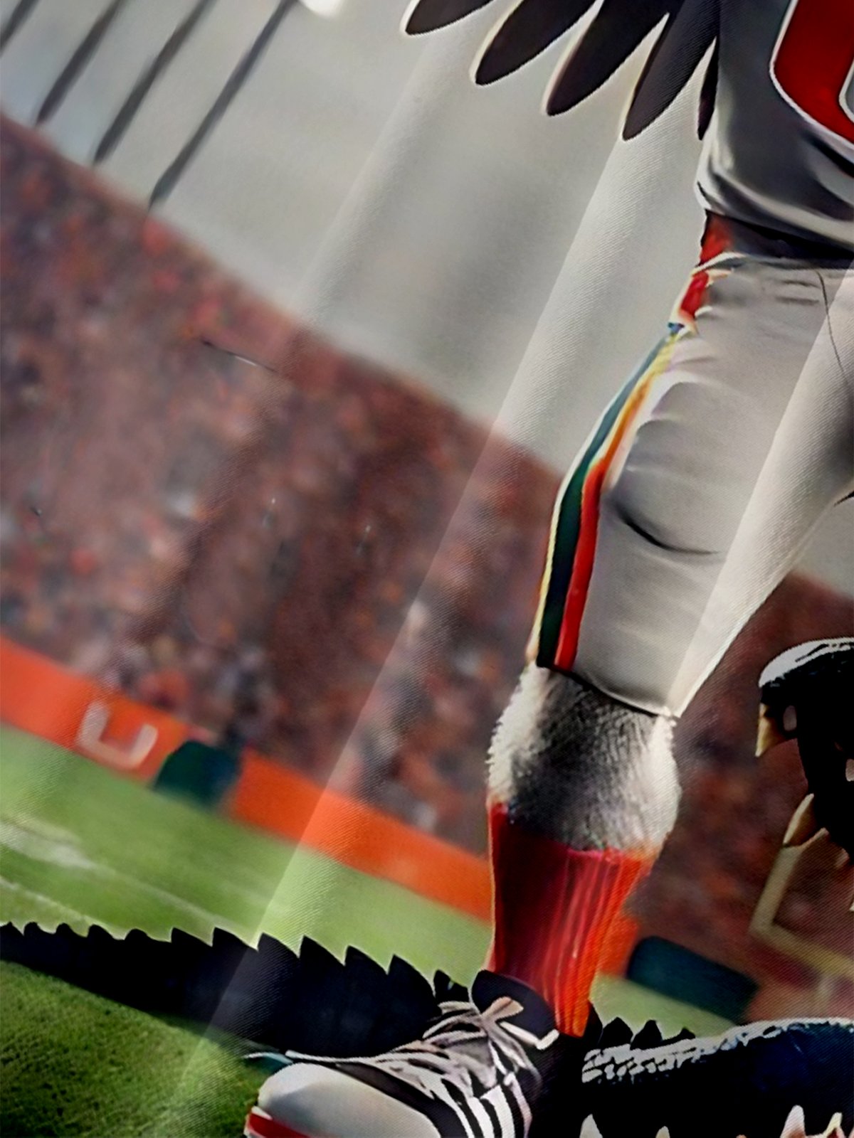 Moisture-wicking American Football Division Miami Art Hurricanes Chest Pocket Casual Shirt