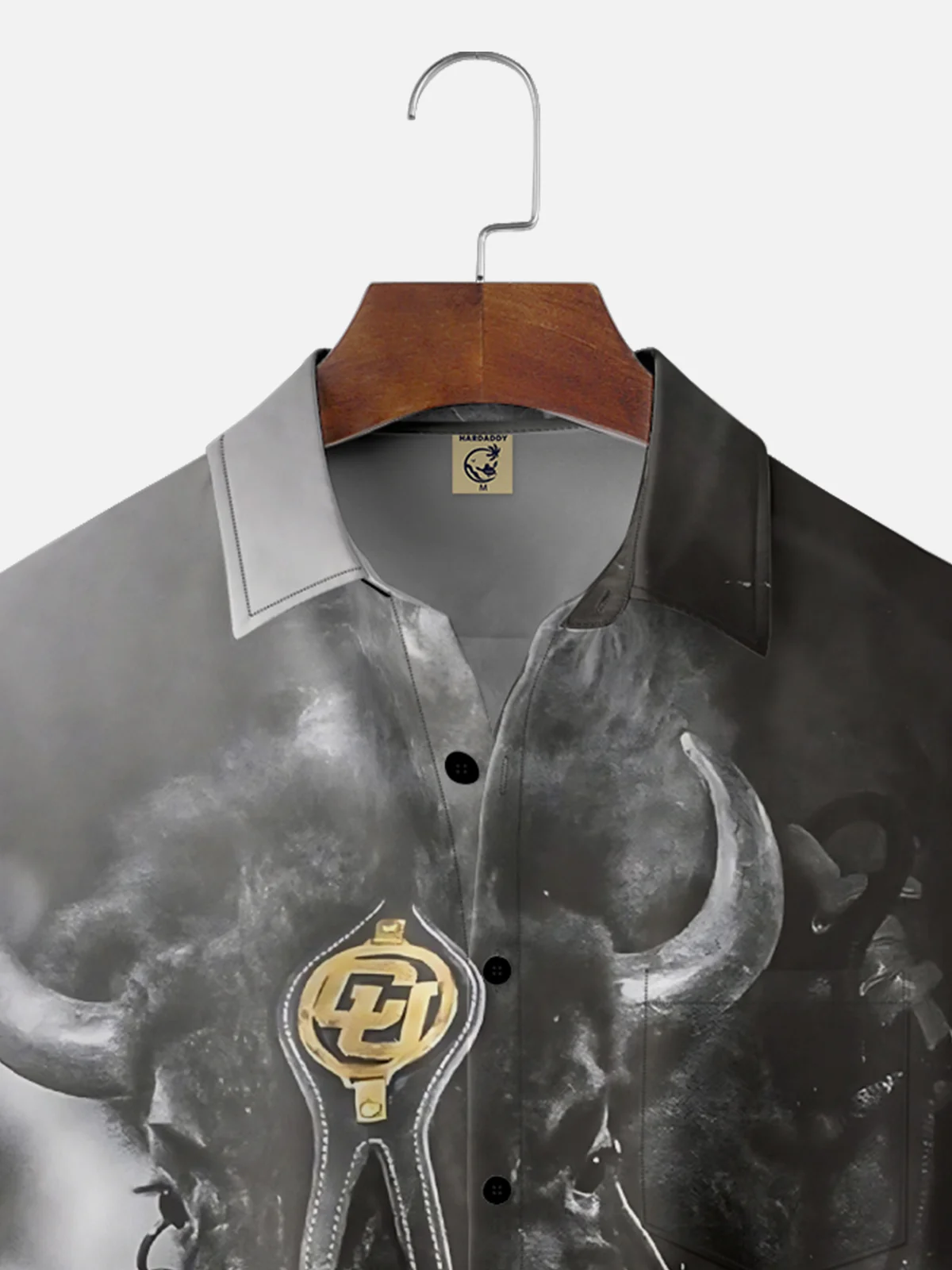 Moisture-wicking American Football Colorado Art Bison Chest Pocket Casual Shirt